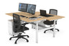 Flexi Premium Height Adjustable 2 Person H-Bench Workstation - White Frame [1200L x 800W with Cable Scallop] - Thumbnail 82 