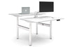 Flexi Premium Height Adjustable 2 Person H-Bench Workstation - White Frame [1200L x 800W with Cable Scallop] - Thumbnail 4 
