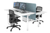 Flexi Premium Height Adjustable 2 Person H-Bench Workstation - White Frame [1200L x 800W with Cable Scallop] - Thumbnail 10 