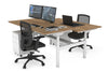 Flexi Premium Height Adjustable 2 Person H-Bench Workstation - White Frame [1200L x 800W with Cable Scallop] - Thumbnail 83 