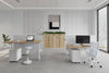 Flexi Premium Height Adjustable 2 Person H-Bench Workstation - White Frame [1400L x 700W] - Thumbnail 4 