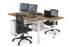 Flexi Premium Height Adjustable 2 Person H-Bench Workstation - White Frame [1400L x 700W] - Thumbnail 34 