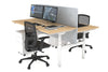 Flexi Premium Height Adjustable 2 Person H-Bench Workstation - White Frame [1400L x 700W] - Thumbnail 67 