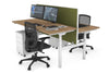 Flexi Premium Height Adjustable 2 Person H-Bench Workstation - White Frame [1400L x 700W] - Thumbnail 39 
