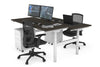 Flexi Premium Height Adjustable 2 Person H-Bench Workstation - White Frame [1400L x 700W] - Thumbnail 47 