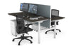 Flexi Premium Height Adjustable 2 Person H-Bench Workstation - White Frame [1400L x 700W] - Thumbnail 58 