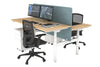 Flexi Premium Height Adjustable 2 Person H-Bench Workstation - White Frame [1400L x 700W] - Thumbnail 71 
