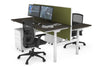 Flexi Premium Height Adjustable 2 Person H-Bench Workstation - White Frame [1400L x 700W] - Thumbnail 53 