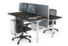 Flexi Premium Height Adjustable 2 Person H-Bench Workstation - White Frame [1400L x 700W] - Thumbnail 57 