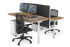 Flexi Premium Height Adjustable 2 Person H-Bench Workstation - White Frame [1400L x 700W] - Thumbnail 45 