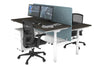 Flexi Premium Height Adjustable 2 Person H-Bench Workstation - White Frame [1400L x 700W] - Thumbnail 84 