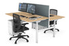Flexi Premium Height Adjustable 2 Person H-Bench Workstation - White Frame [1400L x 800W with Cable Scallop] - Thumbnail 27 
