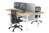 Flexi Premium Height Adjustable 2 Person H-Bench Workstation - White Frame [1600L x 700W] - Thumbnail 27 