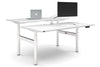 Flexi Premium Height Adjustable 2 Person H-Bench Workstation - White Frame [1600L x 800W with Cable Scallop] - Thumbnail 4 