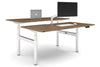 Flexi Premium Height Adjustable 2 Person H-Bench Workstation - White Frame [1600L x 800W with Cable Scallop] - Thumbnail 6 