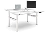 Flexi Premium Height Adjustable 2 Person H-Bench Workstation - White Frame [1800L x 700W] - Thumbnail 4 