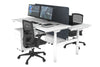 Flexi Premium Height Adjustable 2 Person H-Bench Workstation - White Frame [1800L x 700W] - Thumbnail 10 