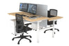 Flexi Premium Height Adjustable 2 Person H-Bench Workstation - White Frame [1800L x 700W] - Thumbnail 26 