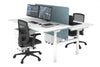 Flexi Premium Height Adjustable 2 Person H-Bench Workstation - White Frame [1800L x 800W with Cable Scallop] - Thumbnail 10 