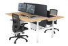 Flexi Premium Height Adjustable 2 Person H-Bench Workstation - White Frame [1800L x 800W with Cable Scallop] - Thumbnail 27 