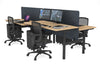 Flexi Premium Height Adjustable 4 Person H-Bench Workstation - Black Frame [1200L x 700W] - Thumbnail 27 