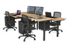 Flexi Premium Height Adjustable 4 Person H-Bench Workstation - Black Frame [1200L x 700W] - Thumbnail 23 