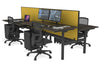Flexi Premium Height Adjustable 4 Person H-Bench Workstation - Black Frame [1200L x 800W with Cable Scallop] - Thumbnail 82 