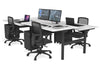 Flexi Premium Height Adjustable 4 Person H-Bench Workstation - Black Frame [1200L x 800W with Cable Scallop] - Thumbnail 1 