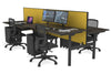 Flexi Premium Height Adjustable 4 Person H-Bench Workstation - Black Frame [1200L x 800W with Cable Scallop] - Thumbnail 71 
