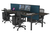 Flexi Premium Height Adjustable 4 Person H-Bench Workstation - Black Frame [1200L x 800W with Cable Scallop] - Thumbnail 74 