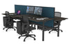 Flexi Premium Height Adjustable 4 Person H-Bench Workstation - Black Frame [1200L x 800W with Cable Scallop] - Thumbnail 75 