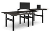 Flexi Premium Height Adjustable 4 Person H-Bench Workstation - Black Frame [1400L x 700W] - Thumbnail 7 