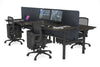 Flexi Premium Height Adjustable 4 Person H-Bench Workstation - Black Frame [1400L x 700W] - Thumbnail 81 