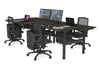 Flexi Premium Height Adjustable 4 Person H-Bench Workstation - Black Frame [1400L x 700W] - Thumbnail 47 