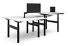 Flexi Premium Height Adjustable 4 Person H-Bench Workstation - Black Frame [1400L x 700W] - Thumbnail 4 