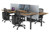Flexi Premium Height Adjustable 4 Person H-Bench Workstation - Black Frame [1400L x 800W with Cable Scallop] - Thumbnail 72 