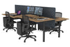 Flexi Premium Height Adjustable 4 Person H-Bench Workstation - Black Frame [1400L x 800W with Cable Scallop] - Thumbnail 74 