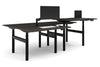 Flexi Premium Height Adjustable 4 Person H-Bench Workstation - Black Frame [1400L x 800W with Cable Scallop] - Thumbnail 7 
