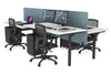 Flexi Premium Height Adjustable 4 Person H-Bench Workstation - Black Frame [1400L x 800W with Cable Scallop] - Thumbnail 64 