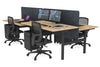 Flexi Premium Height Adjustable 4 Person H-Bench Workstation - Black Frame [1400L x 800W with Cable Scallop] - Thumbnail 68 