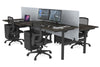 Flexi Premium Height Adjustable 4 Person H-Bench Workstation - Black Frame [1400L x 800W with Cable Scallop] - Thumbnail 78 