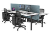 Flexi Premium Height Adjustable 4 Person H-Bench Workstation - Black Frame [1400L x 800W with Cable Scallop] - Thumbnail 65 