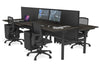 Flexi Premium Height Adjustable 4 Person H-Bench Workstation - Black Frame [1400L x 800W with Cable Scallop] - Thumbnail 59 