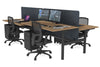 Flexi Premium Height Adjustable 4 Person H-Bench Workstation - Black Frame [1400L x 800W with Cable Scallop] - Thumbnail 75 