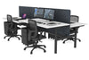 Flexi Premium Height Adjustable 4 Person H-Bench Workstation - Black Frame [1400L x 800W with Cable Scallop] - Thumbnail 63 
