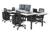 Flexi Premium Height Adjustable 4 Person H-Bench Workstation - Black Frame [1400L x 800W with Cable Scallop] - Thumbnail 5 