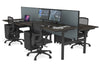 Flexi Premium Height Adjustable 4 Person H-Bench Workstation - Black Frame [1400L x 800W with Cable Scallop] - Thumbnail 56 