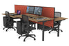 Flexi Premium Height Adjustable 4 Person H-Bench Workstation - Black Frame [1400L x 800W with Cable Scallop] - Thumbnail 34 