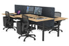 Flexi Premium Height Adjustable 4 Person H-Bench Workstation - Black Frame [1400L x 800W with Cable Scallop] - Thumbnail 69 