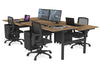 Flexi Premium Height Adjustable 4 Person H-Bench Workstation - Black Frame [1400L x 800W with Cable Scallop] - Thumbnail 32 
